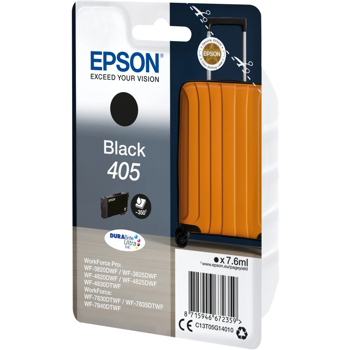 Druckerpatrone Epson 405 schwarz 7,6 ml | 350 Seiten (C13T05G14010)