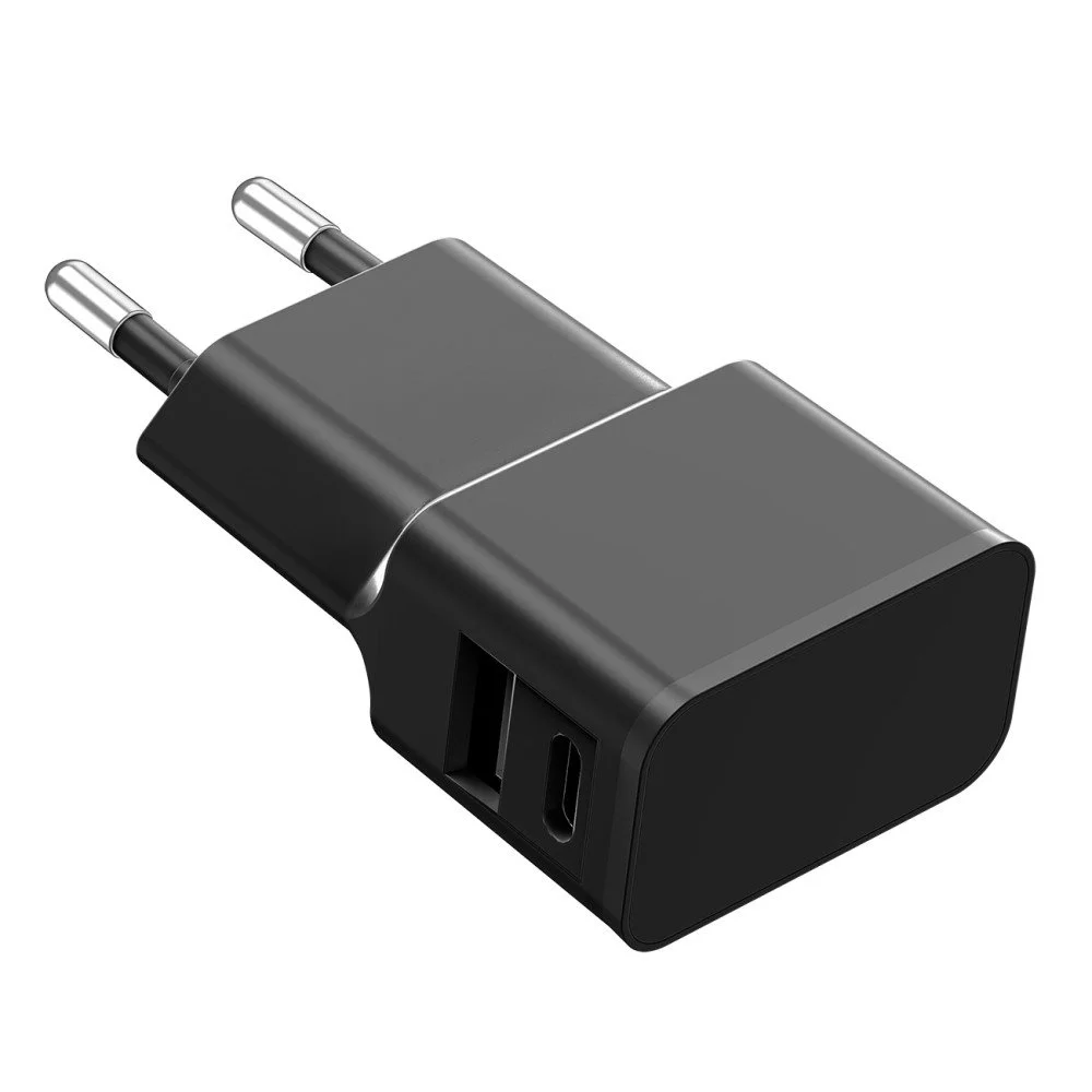 Fontastic Universal Netzteil Dubi, 1x USB-A + 1x Typ-C, 2,4A | 5V / 2.4A, kompaktes Design, schwarz