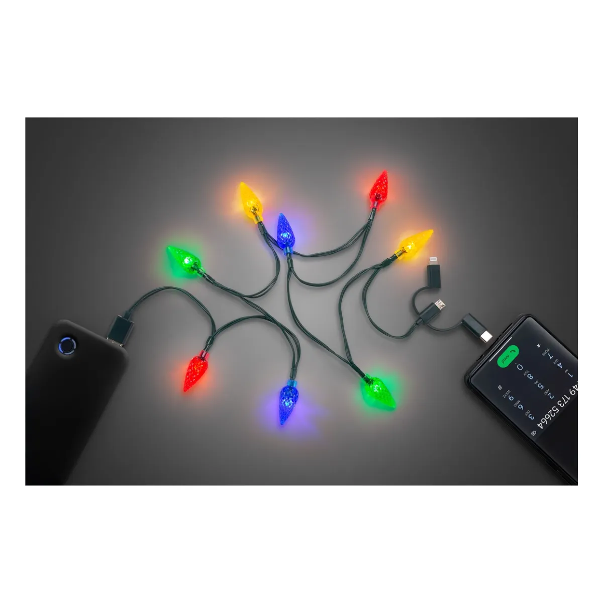 Goobay Smartphone-USB-Ladekabel mit LED-Leuchten