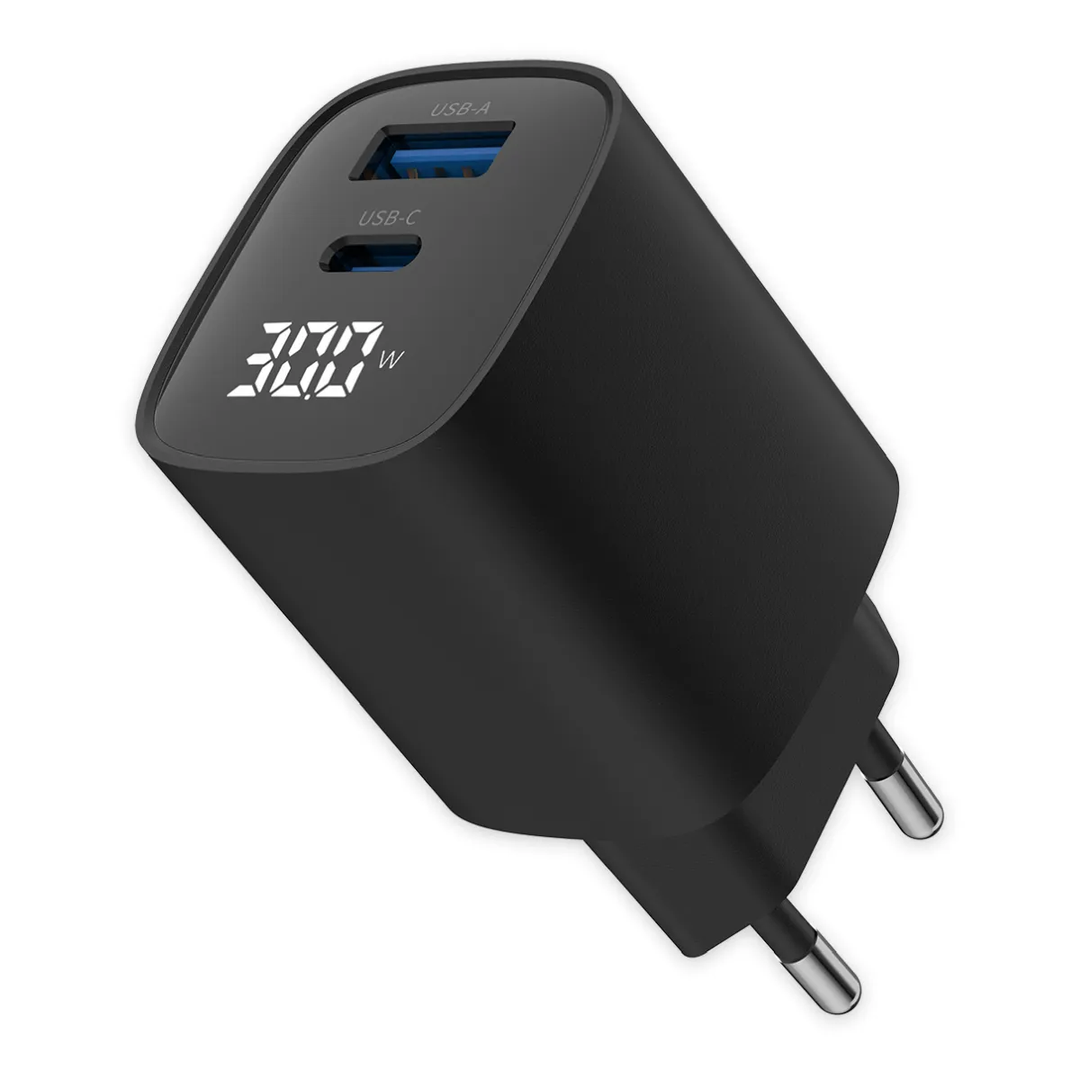 Fontastic Netzteil GaN 30W mit Digitalanzeige, schwarz