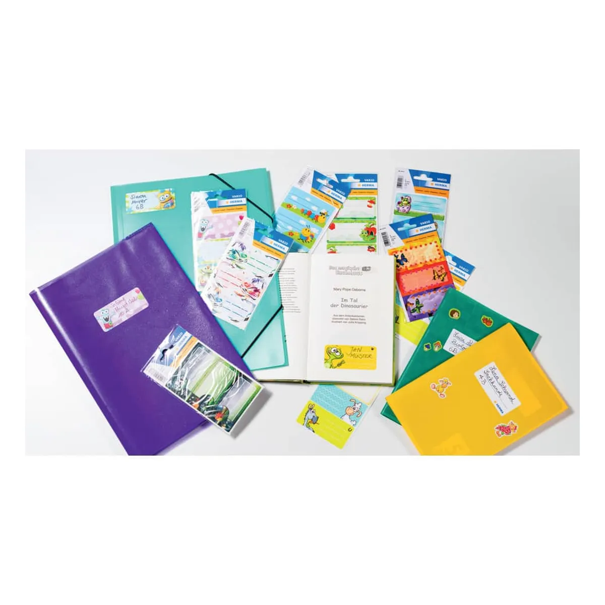 Herma Schuletiketten - neutral blauer Rand