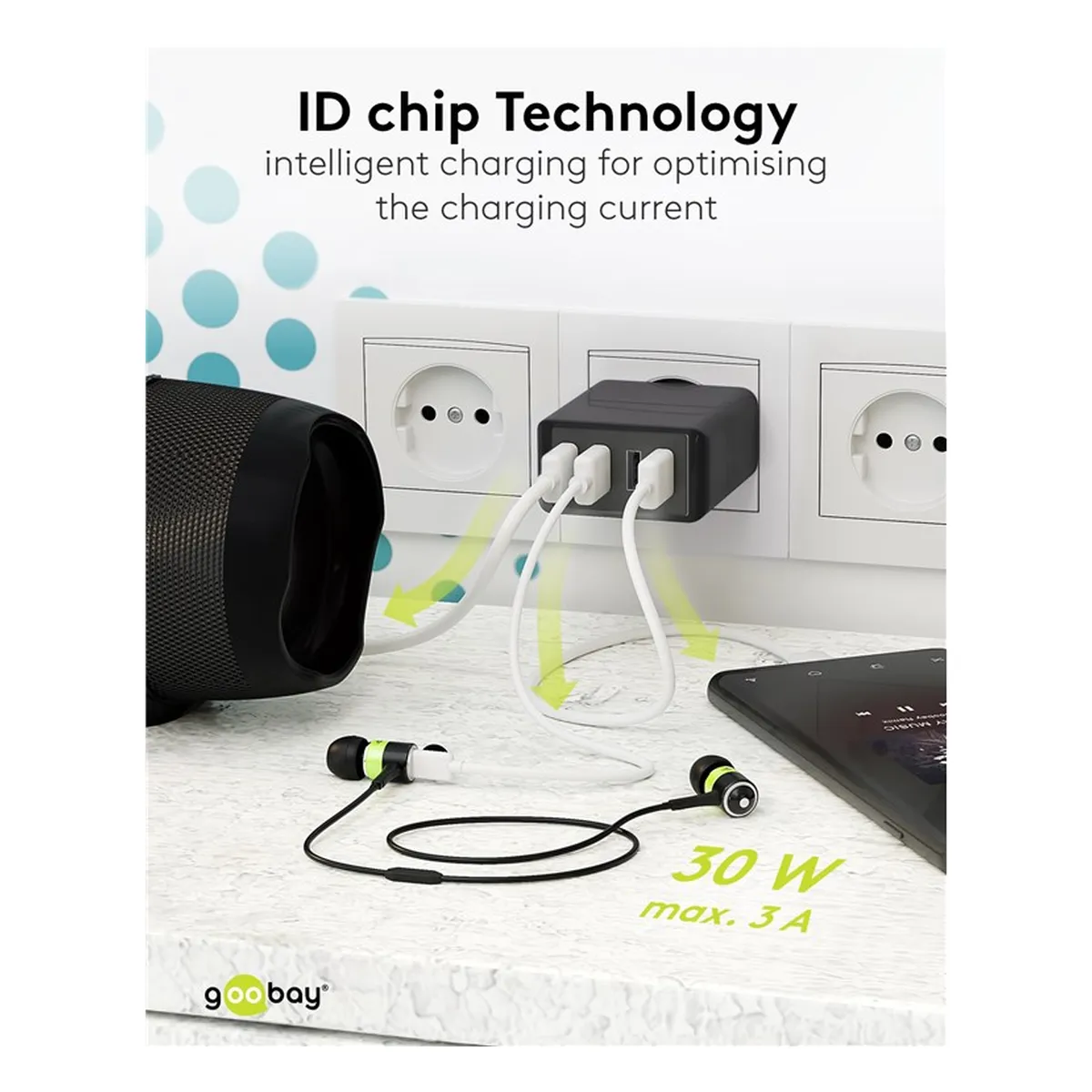 Goobay 4-fach USB-Ladegerät (30W) schwarz