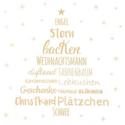 Weihnachts Lunchservietten “Weihnachtszeit gold“ - 33 x 33 cm
