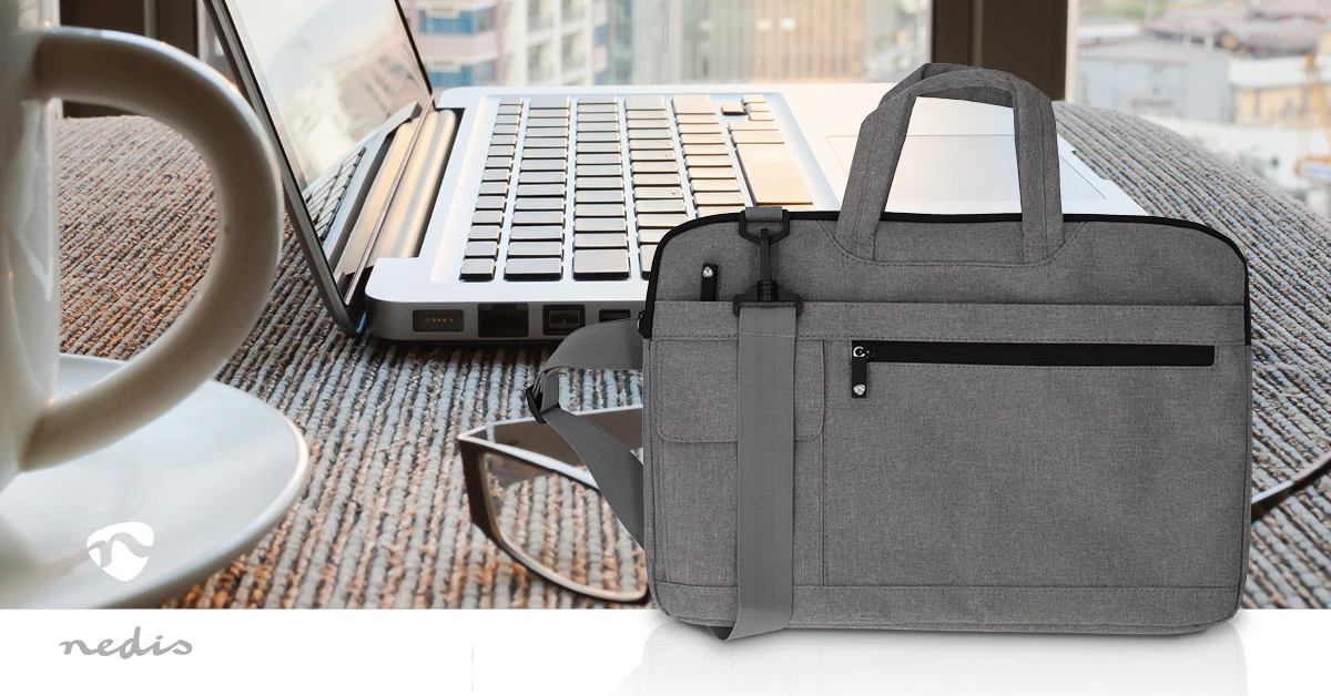 Nedis Notebook-Tasche 15-16“ Trageriemen grau