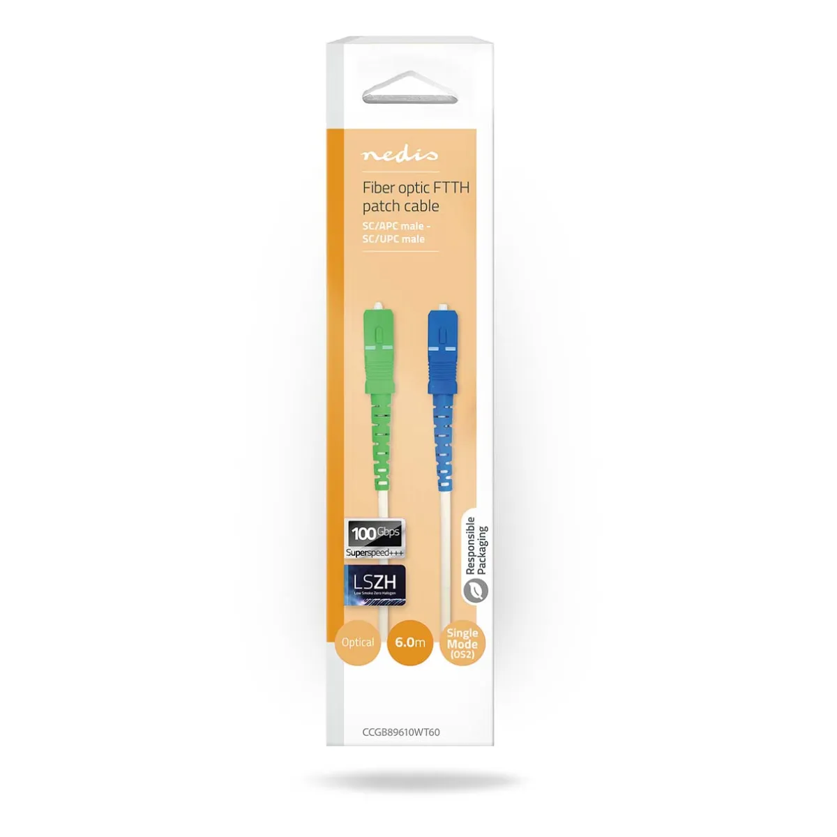 Nedis Glasfaser Netzwerkkabel weiß 6m