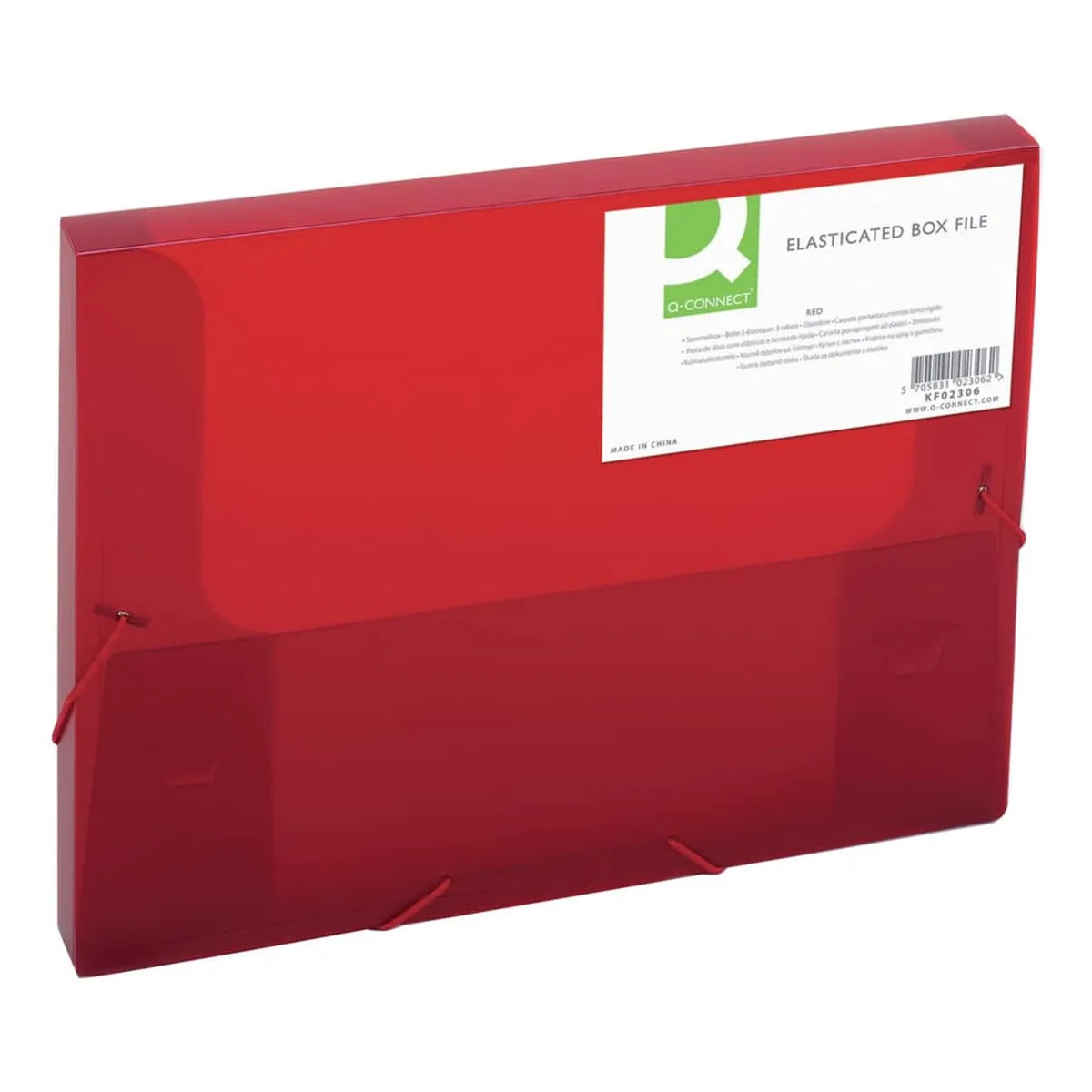 Q-Connect Sammelbox - A4, 250 Blatt, PP, rot transluzent