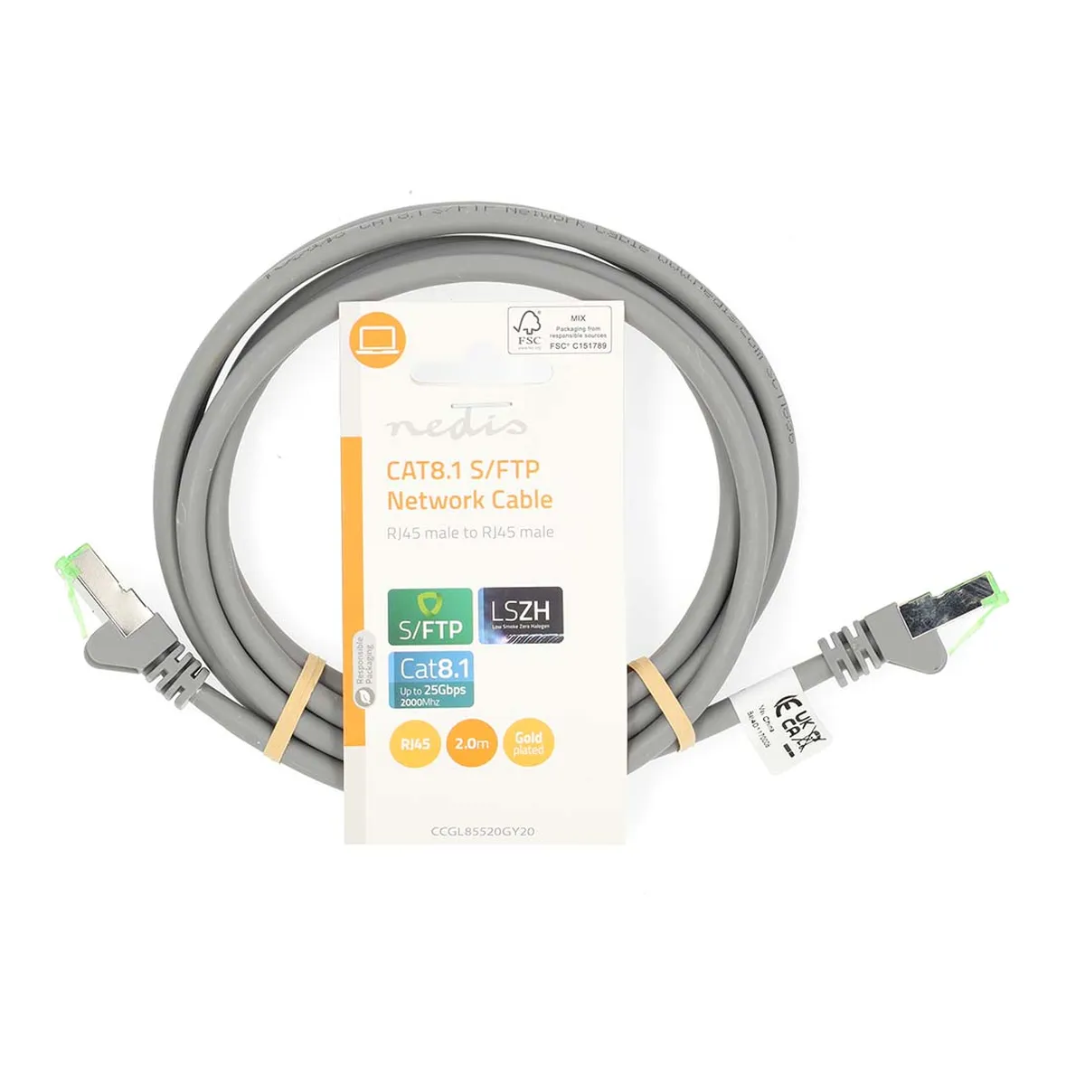 Nedis Cat 8.1 Netzwerkkabel grau 2m