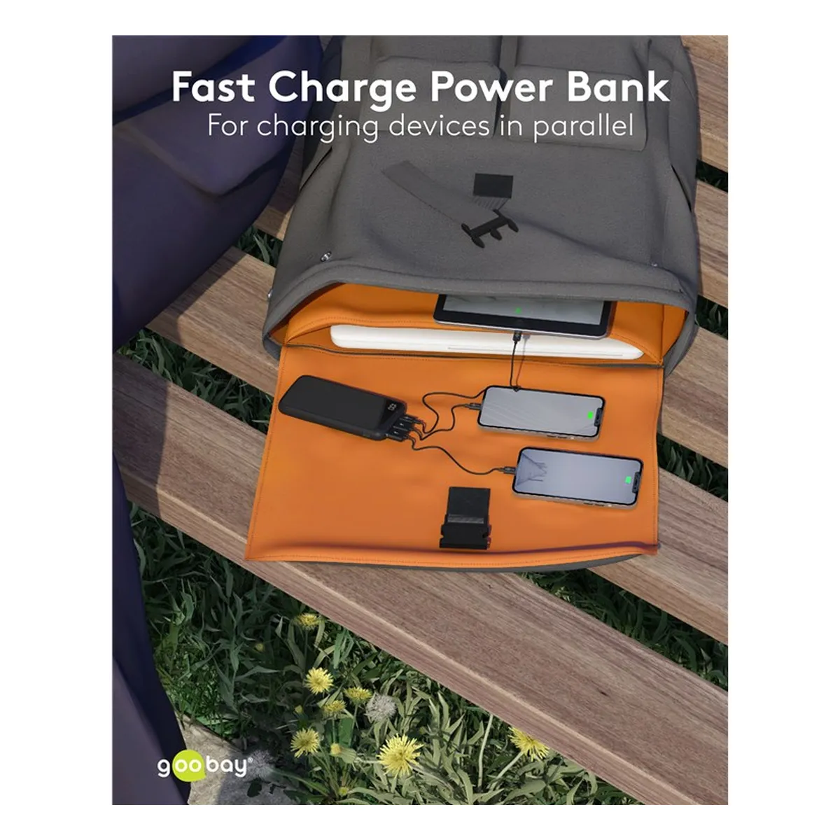 Goobay Schnelllade-Powerbank 10.000 mAh (USB-C™ PD, QC 3.0)