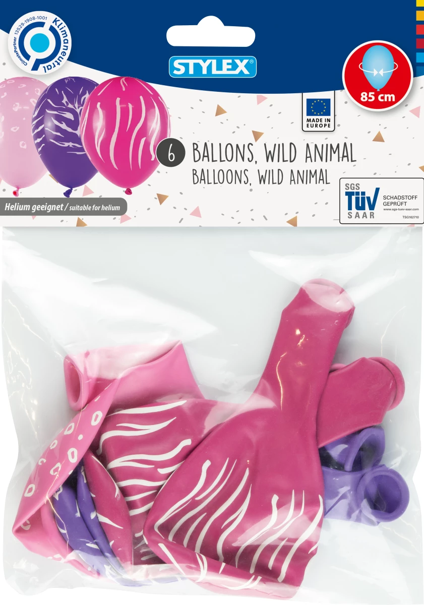 Luftballons Wild Animal, 6er Beutel