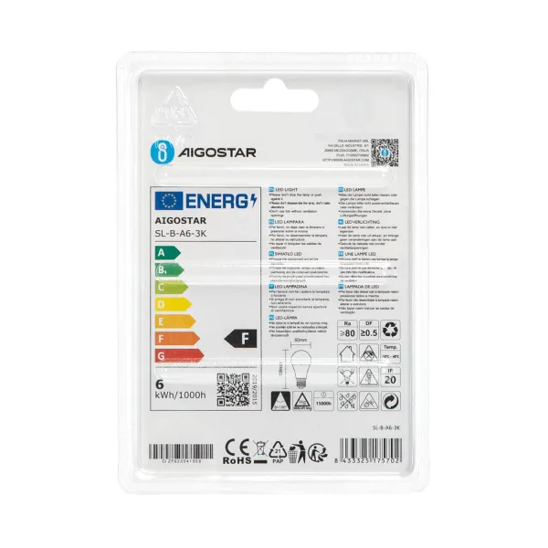 Aigostar LED 'Birne', 6W, E27