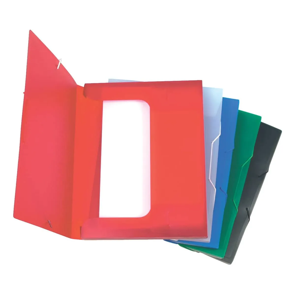 Q-Connect Sammelbox - A4, 250 Blatt, PP, rot transluzent