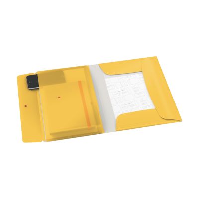 LEITZ Eckspannermappe Cosy - A4, PP, gelb matt, mit Innentasche