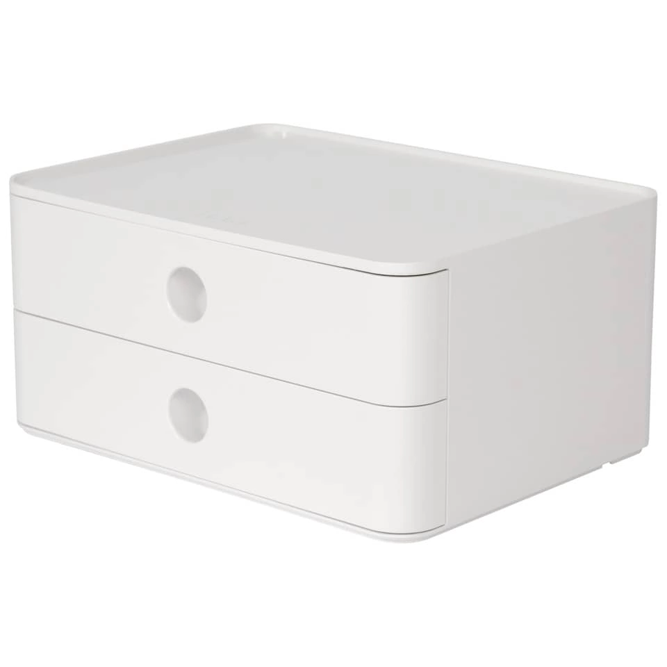 SMART-BOX ALLISON Schubladenbox - stapelbar, 2 Laden, weiß