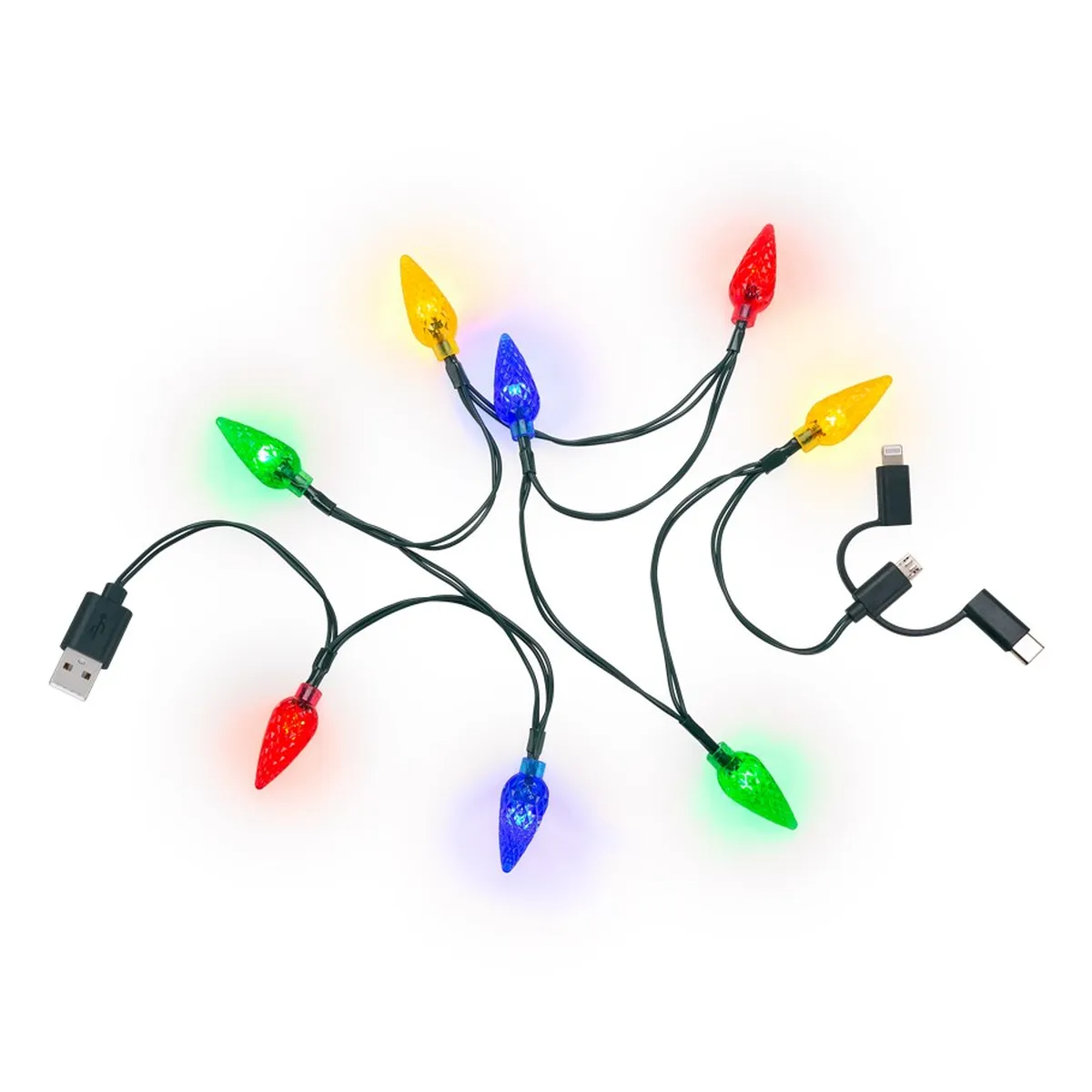 Goobay Smartphone-USB-Ladekabel mit LED-Leuchten
