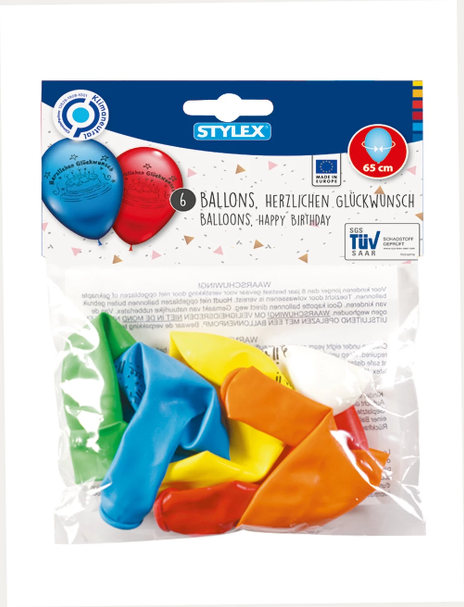 Stylex Luftballon, Herzlichen Glückwunsch, 10er Beutel