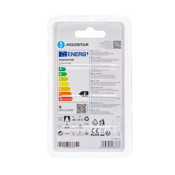 Aigostar LED 'Kerze' E14, 9W