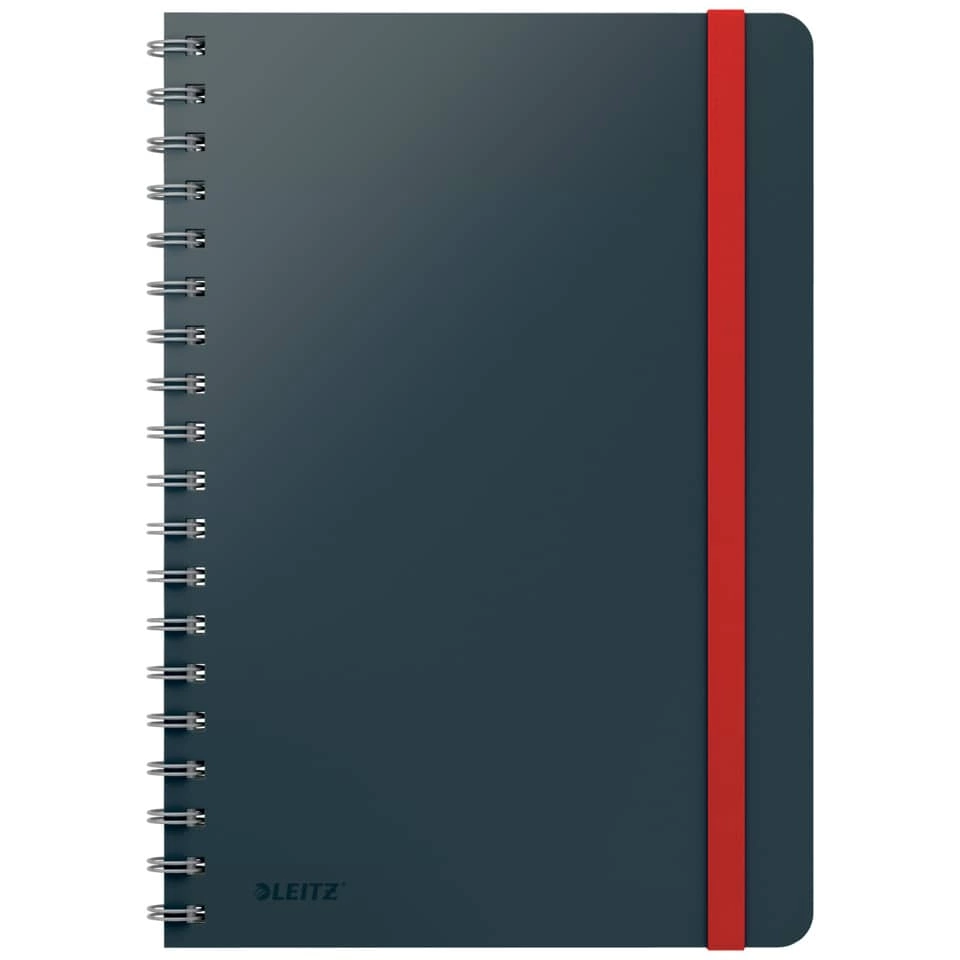 LEITZ Collegeblock Cosy - B5, 80 Blatt, 100 g/qm, kariert, grau