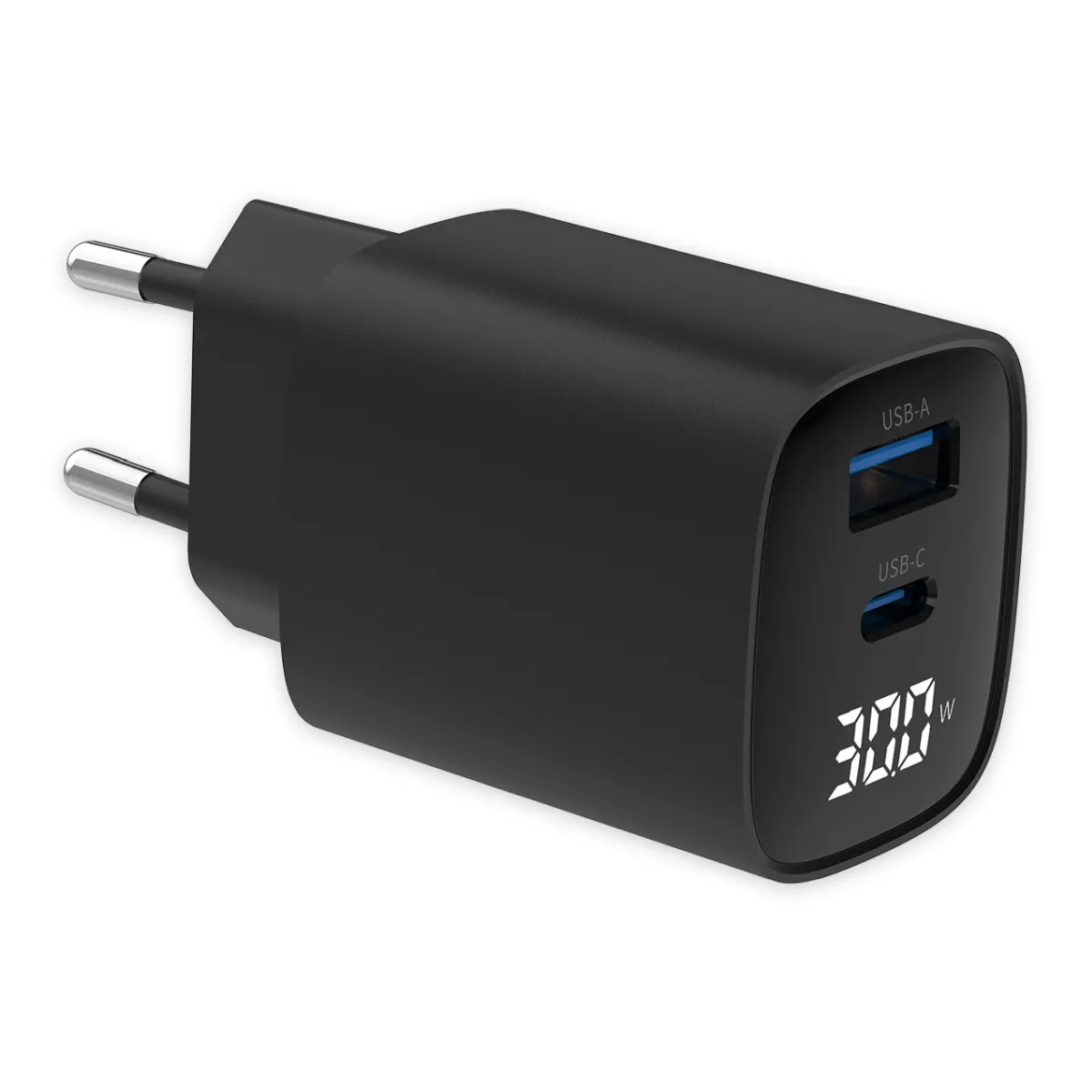 Fontastic Netzteil GaN 30W mit Digitalanzeige, schwarz
