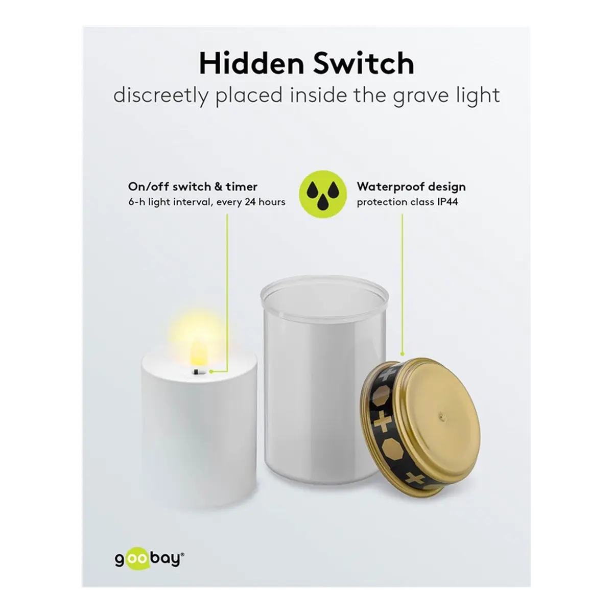 Goobay LED-Grablicht mit Timer, weiß