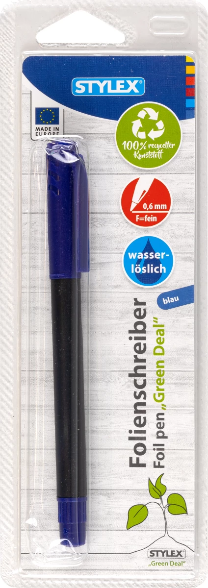 Stylex Folienschreiber, blau, wasserlöslich 