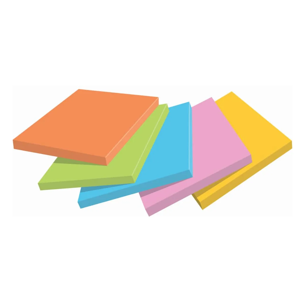 POST-IT Haftnotizblock Boost - 76 x 76 mm, 5x 90 Blatt, sortiert
