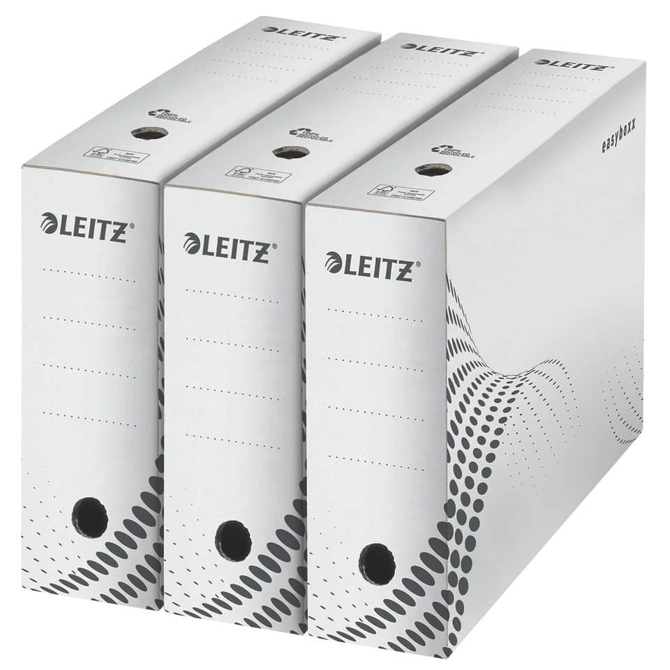 LEITZ Archivbox easyboxx - A4, 100 mm, Wellpappe (RC), weiß