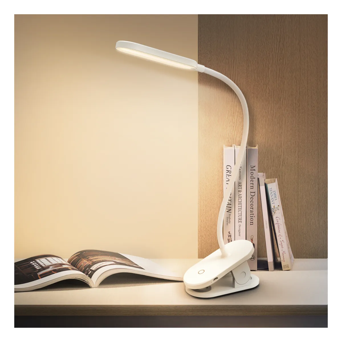 Aigostar LED Lampe mit USB Anschluss, weiß