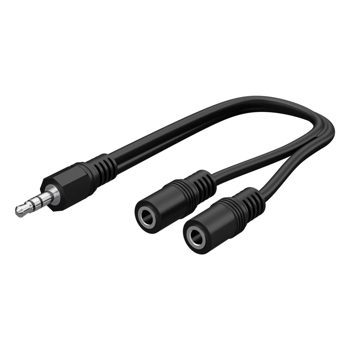 Goobay Audio Y Kabeladapter 3,5 mm, 1x Stecker 2x Buchse stereo