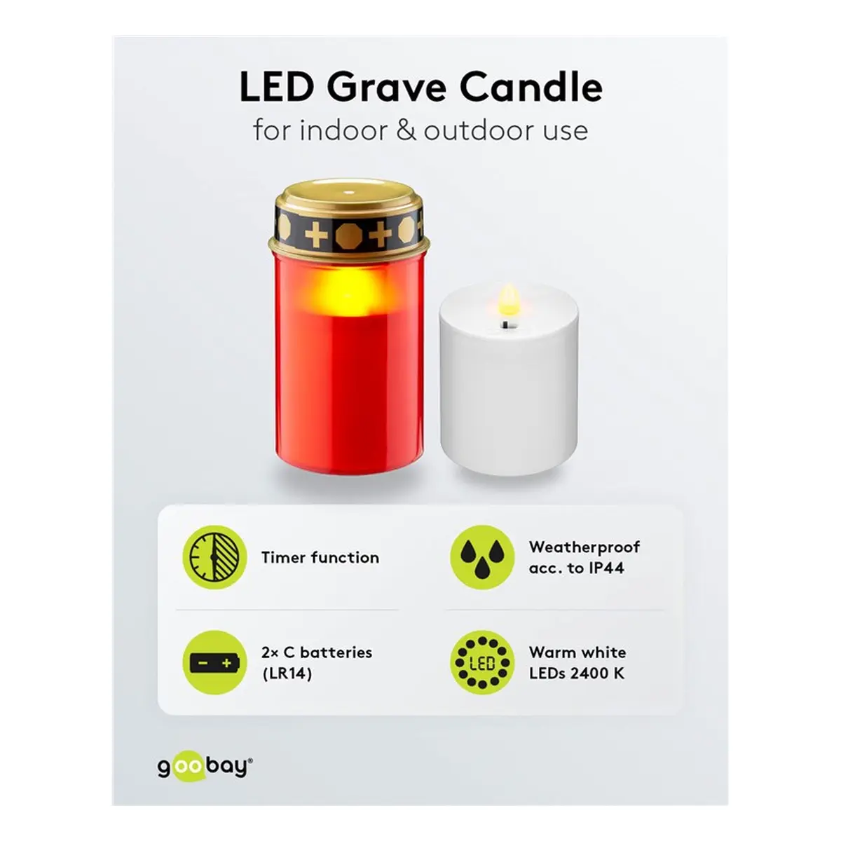 Goobay LED-Grablicht mit Timer, rot