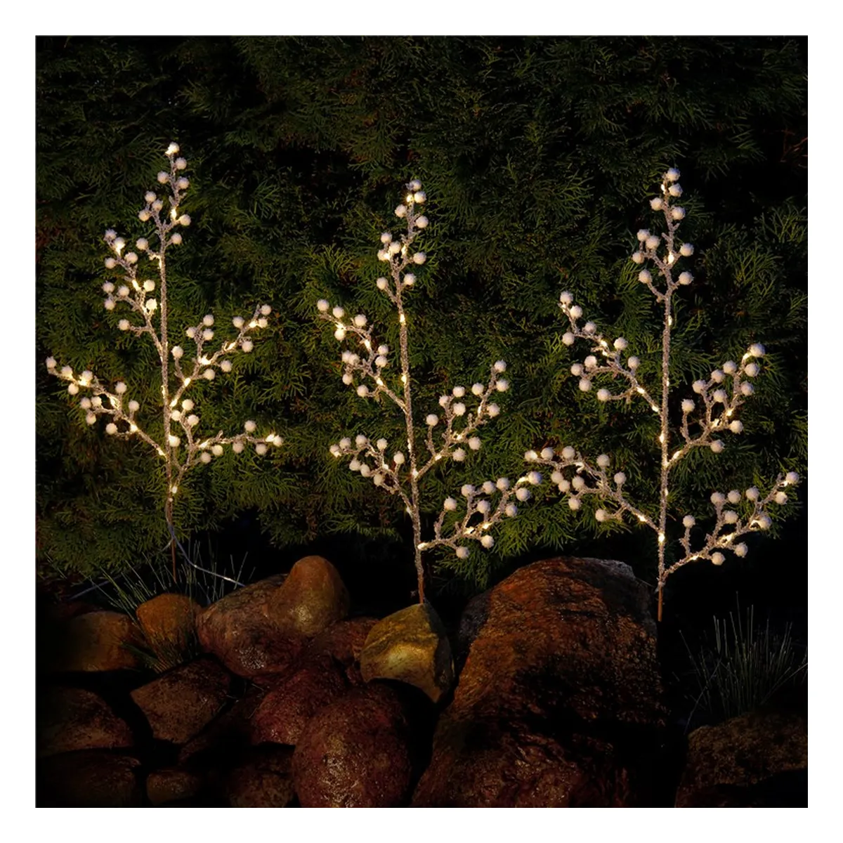 Goobay 3er-Set Lichterbäume mit 75 LEDs