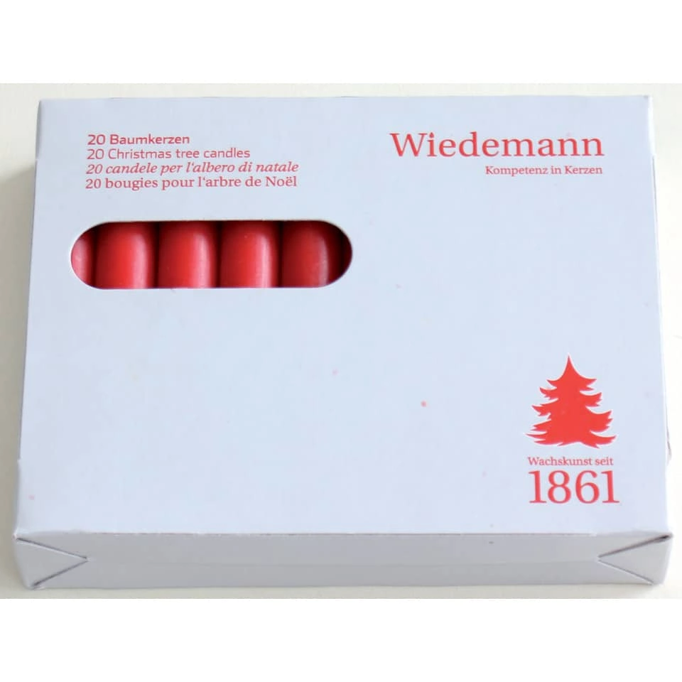 Christbaumkerze - rot, 20 Stück