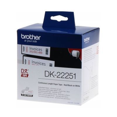 Brother DirectLabel-Etiketten-Etiketten rot/schwarz auf weiß