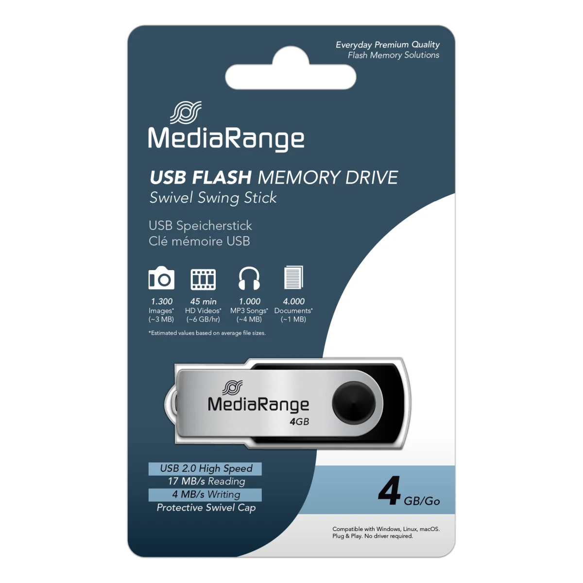 MediaRange USB Speicherstick 2.0 - 4 GB