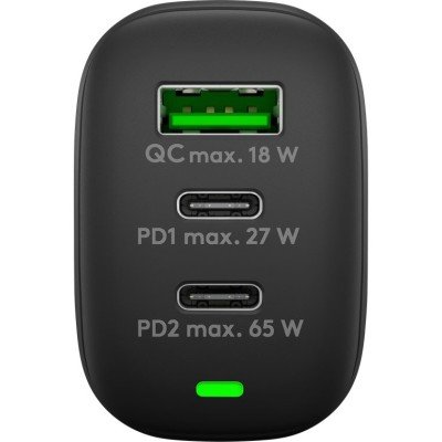 USB-C™ PD 3-fach Multiport-Schnellladegerät (65 W) schwarz