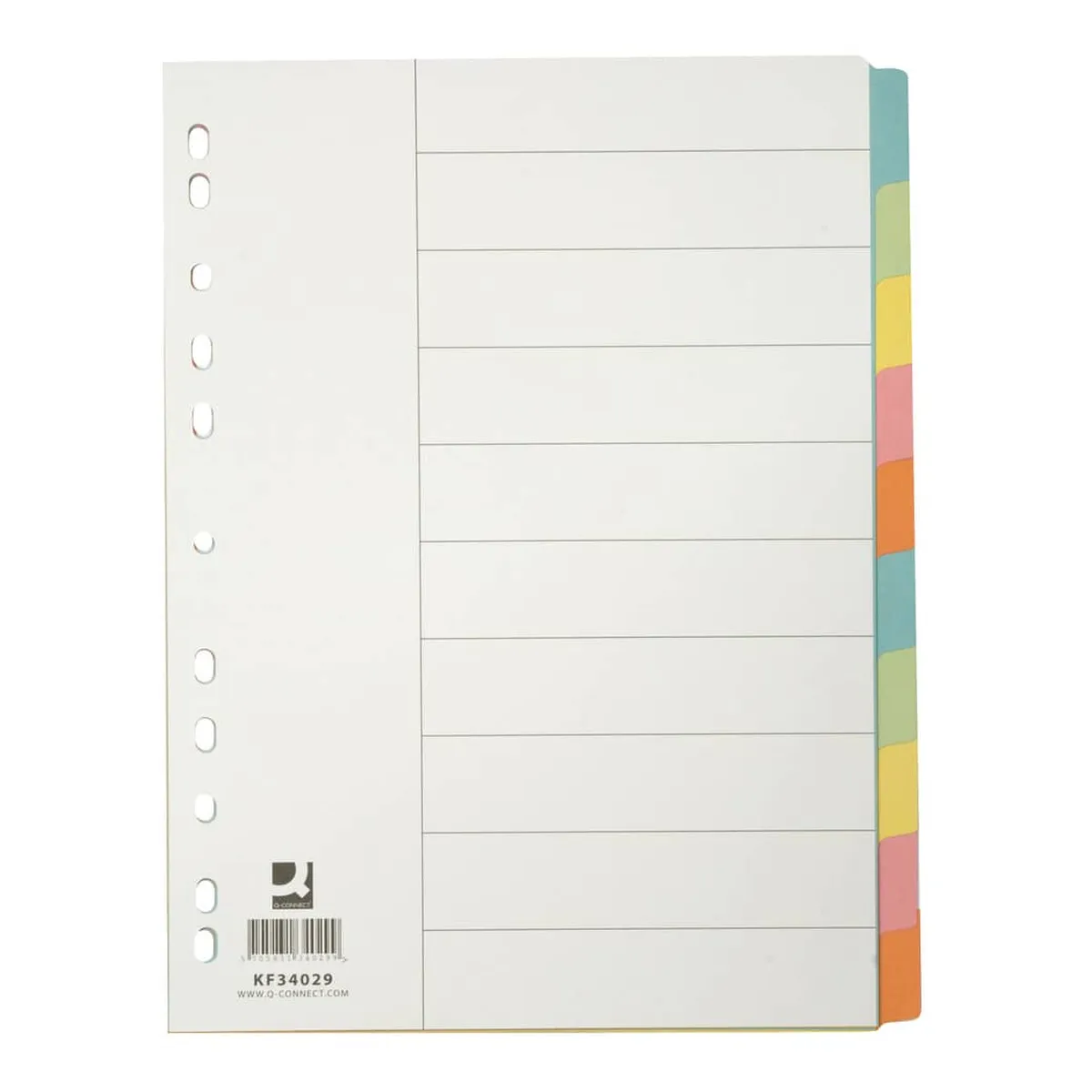 Q-Connect® Farbregister - blanko, A4, Manila Karton, 10 Blatt + Deckblatt