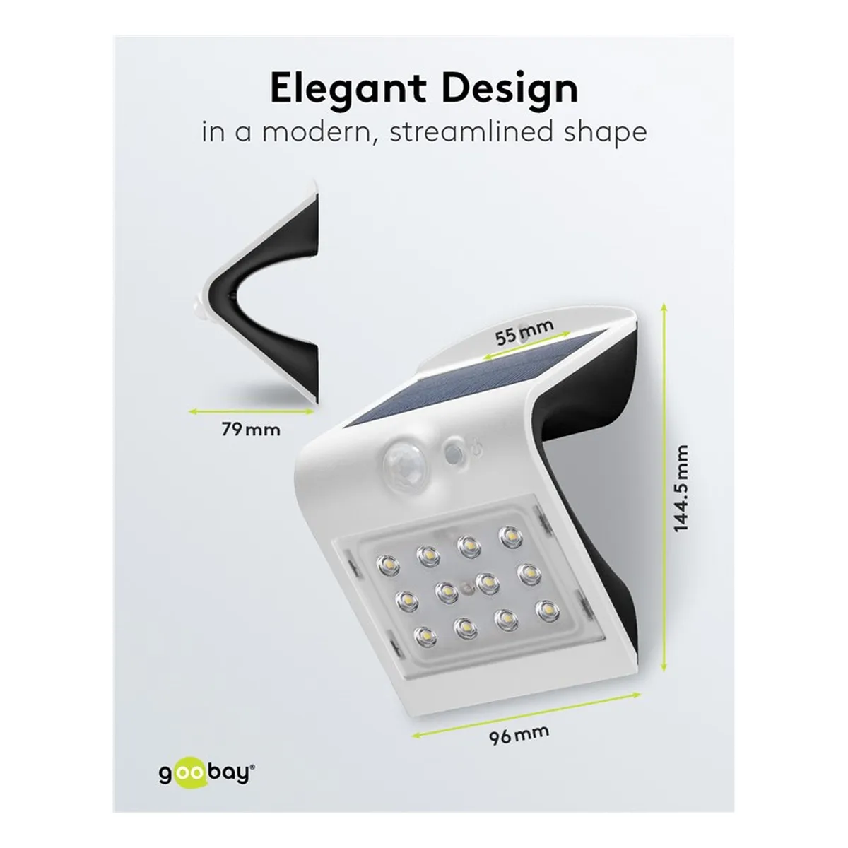 Goobay LED Solar-Wandleuchte mit Bewegungsmelder 3,2 W