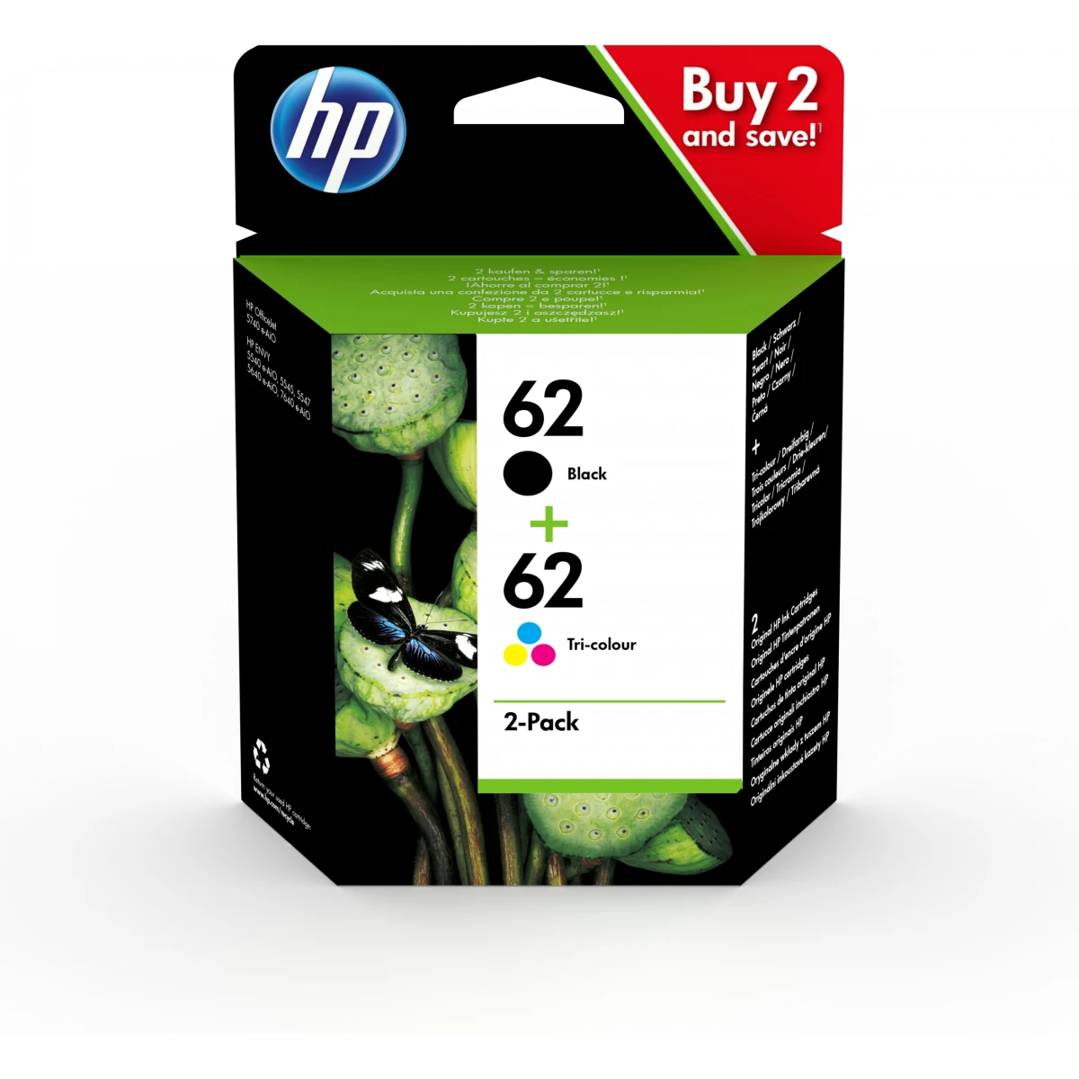 Druckerpatronen MultiPack HP 62 schwarz farbig 8,5 ml (N9J71AE)