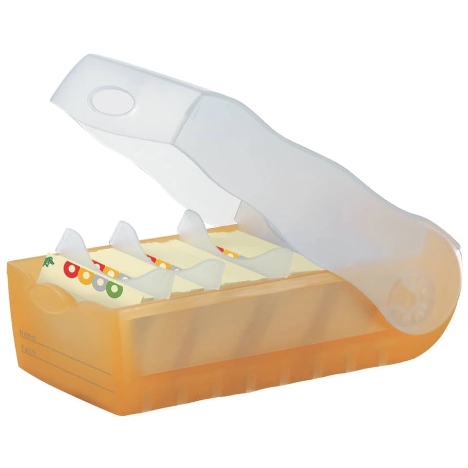 HAN Karteibox CROCO - A8 quer, für 500 Karten,  orange-transl.