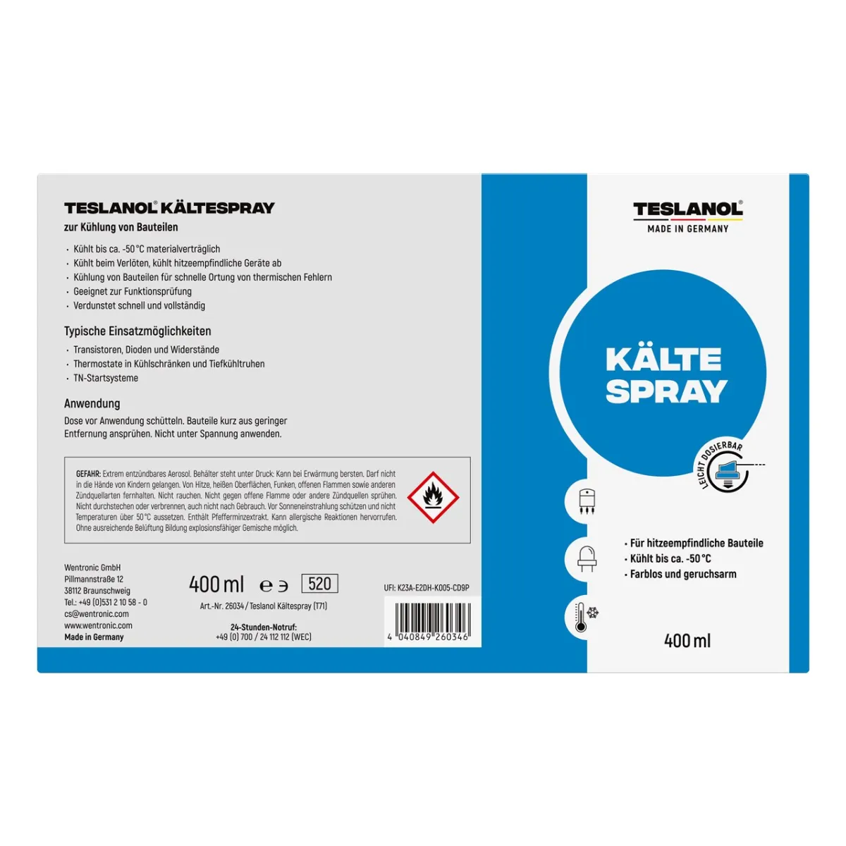 Teslanol Kältespray (t71) 400 ml