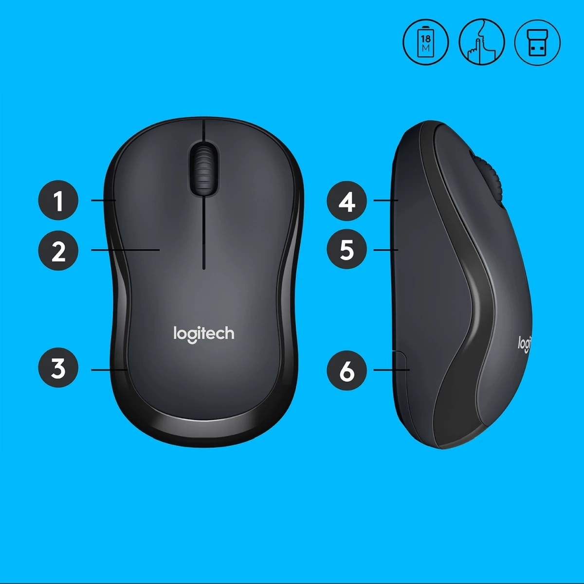 Logitech M220 Silent Mouse black