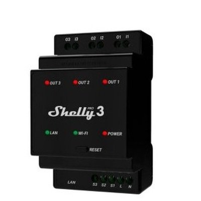 Home Shelly Relais “Pro 3“ WLAN & LAN Schaltaktor 3x 16A Max. 48A BT