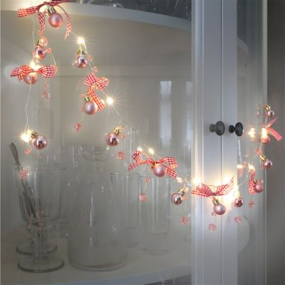Goobay 10er LED-Silberdraht-Lichterkette “Kugeln & Schleifen“