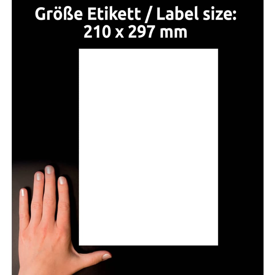 L8001-10 Antimikrobielle Etiketten - 210 x 297 mm, permanent, weiß, 10 Stück