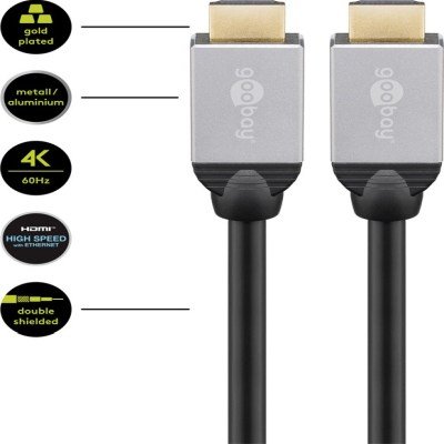 Goobay HighSpeed HDMI™ Anschlusskabel mit Ethernet ( Series 2.0)
