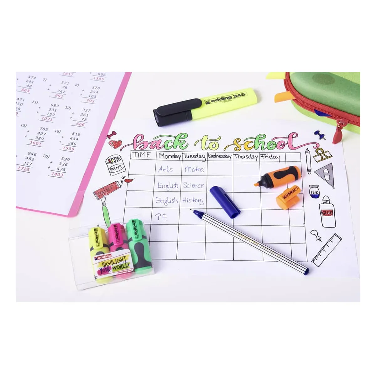 Edding Textmarker mini highlighter - 1-3 mm, sortierte Blisterkarte