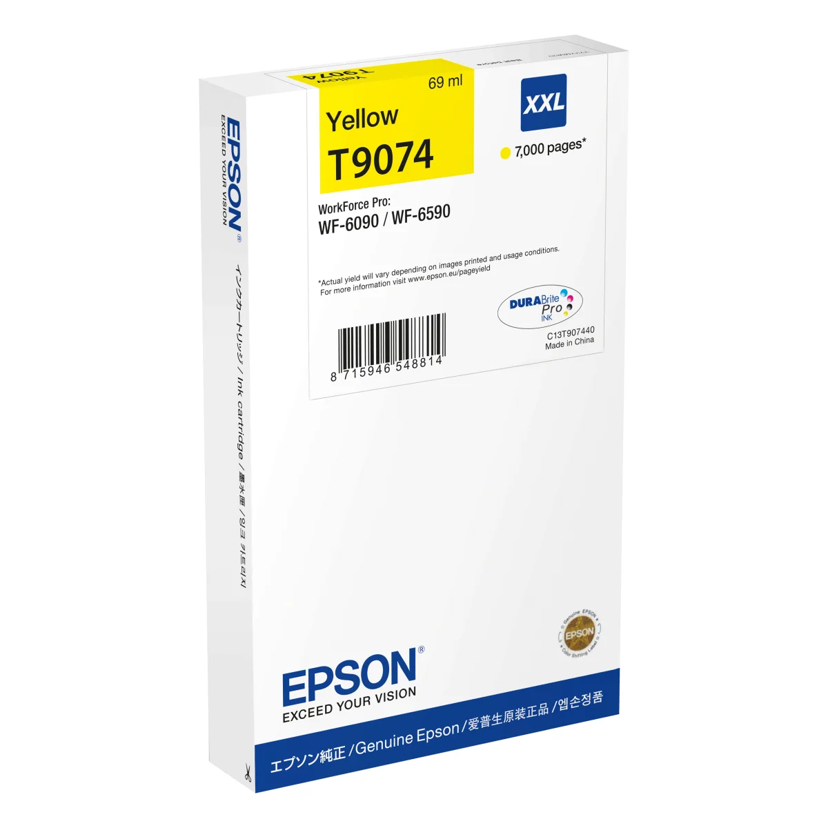 Epson T9074 Druckerpatrone gelb 69 ml | 7.000 Seiten (C13T90744N)