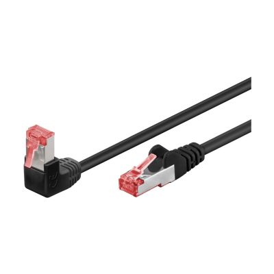 Goobay Patchkabel CAT6 1x 90° gewinkelt S/FTP schwarz