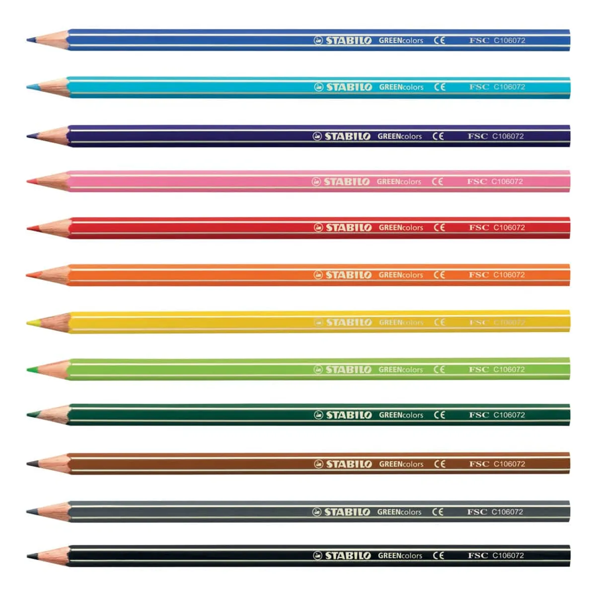 Stabilo Umweltfreundlicher Buntstift - GREENcolors - 12er Pack - mit 12 verschiedenen Farben