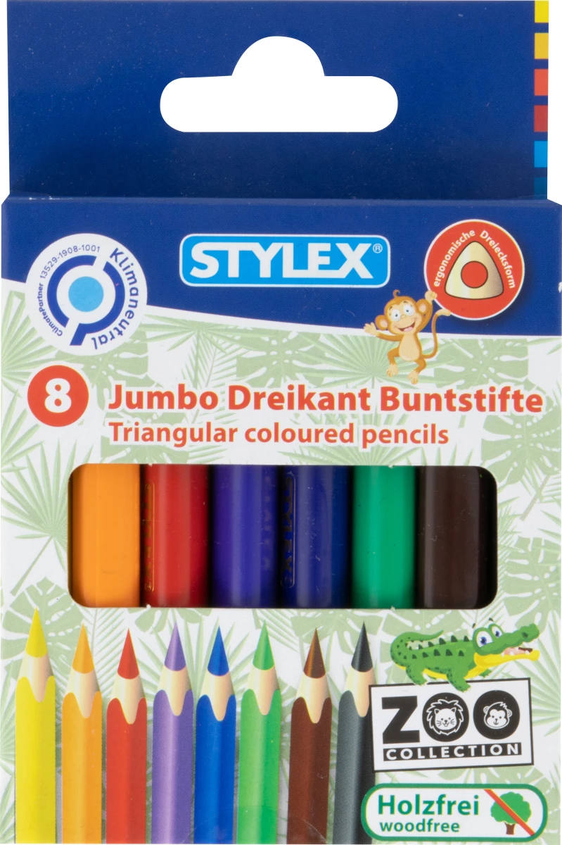 Dreikant Buntstifte, 8 Stück