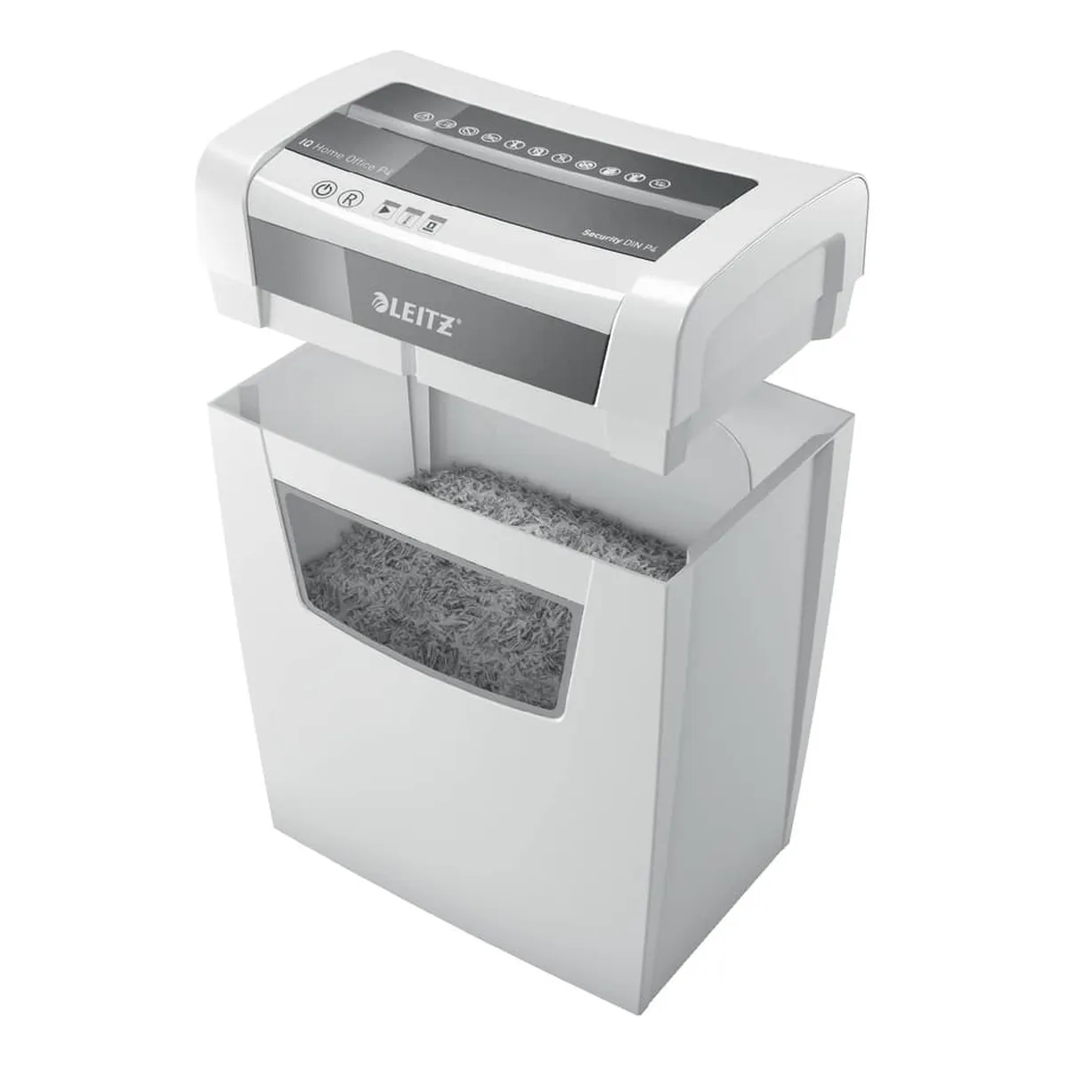 Leitz Aktenvernichter IQ Home Office - Partikelschnitt P4, 10 Blatt, weiß